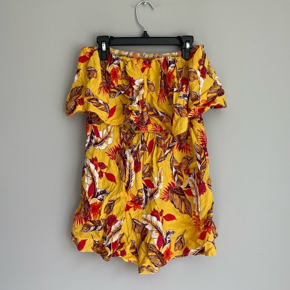 Xhiliration Patterned Off The Shoulder Romper - Picture 2 of 3